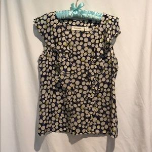 Flutter sleeve silk blouse